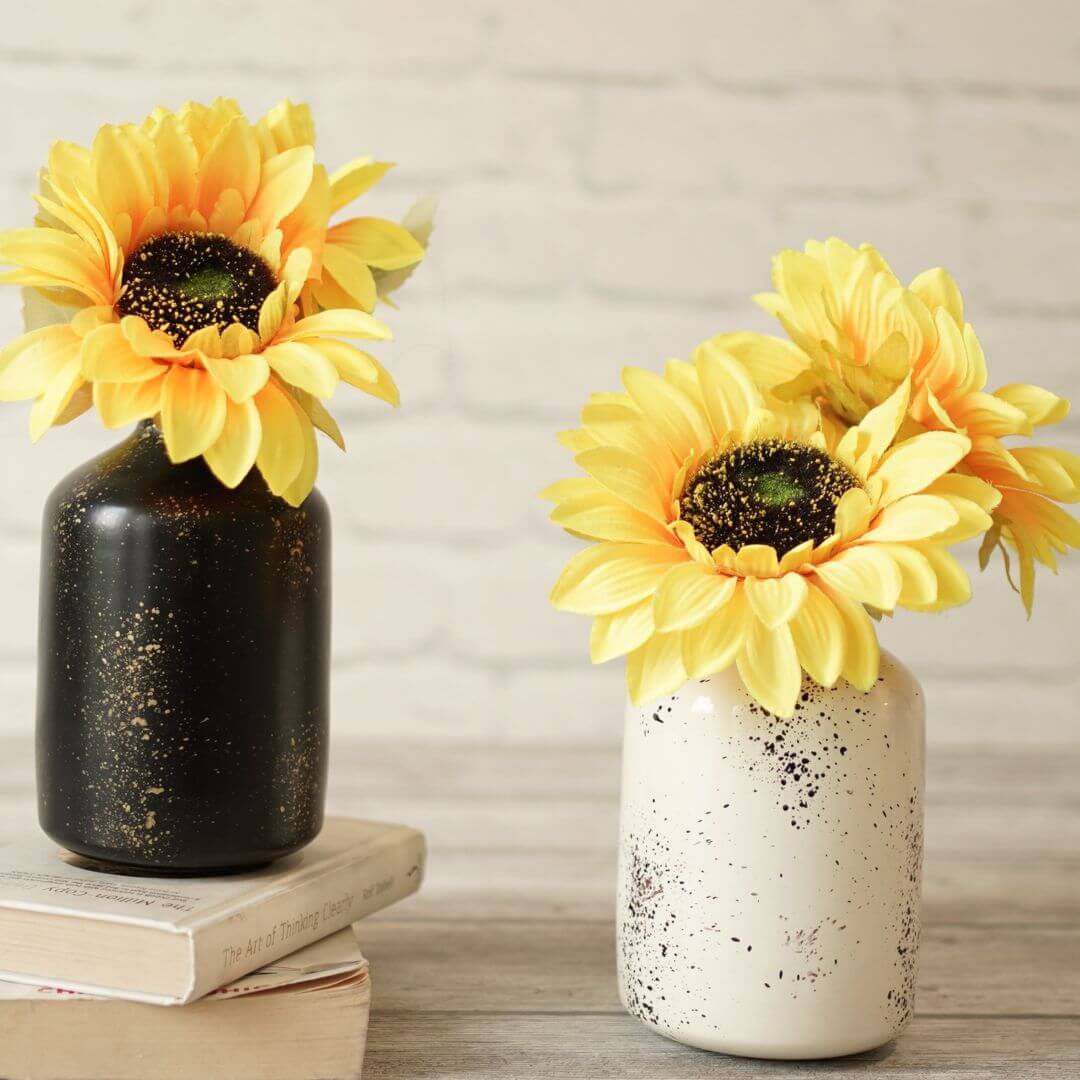 Metal Bottle Flower Vase Set, Spotted - Behoma