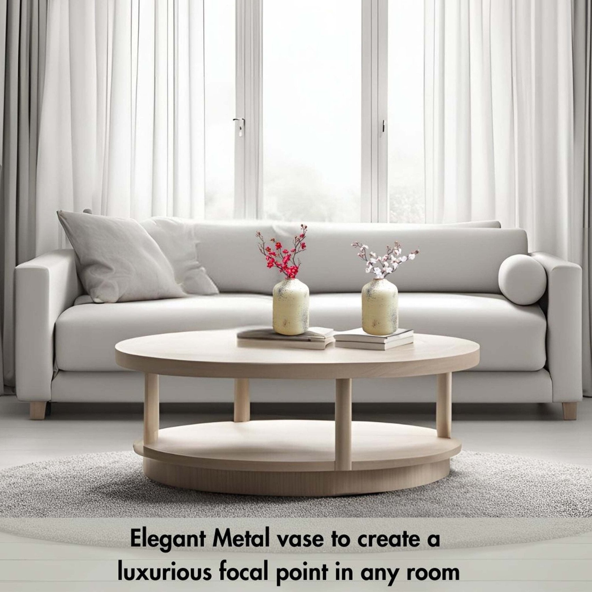 Metal Bud Bottle Vase Set - Behoma