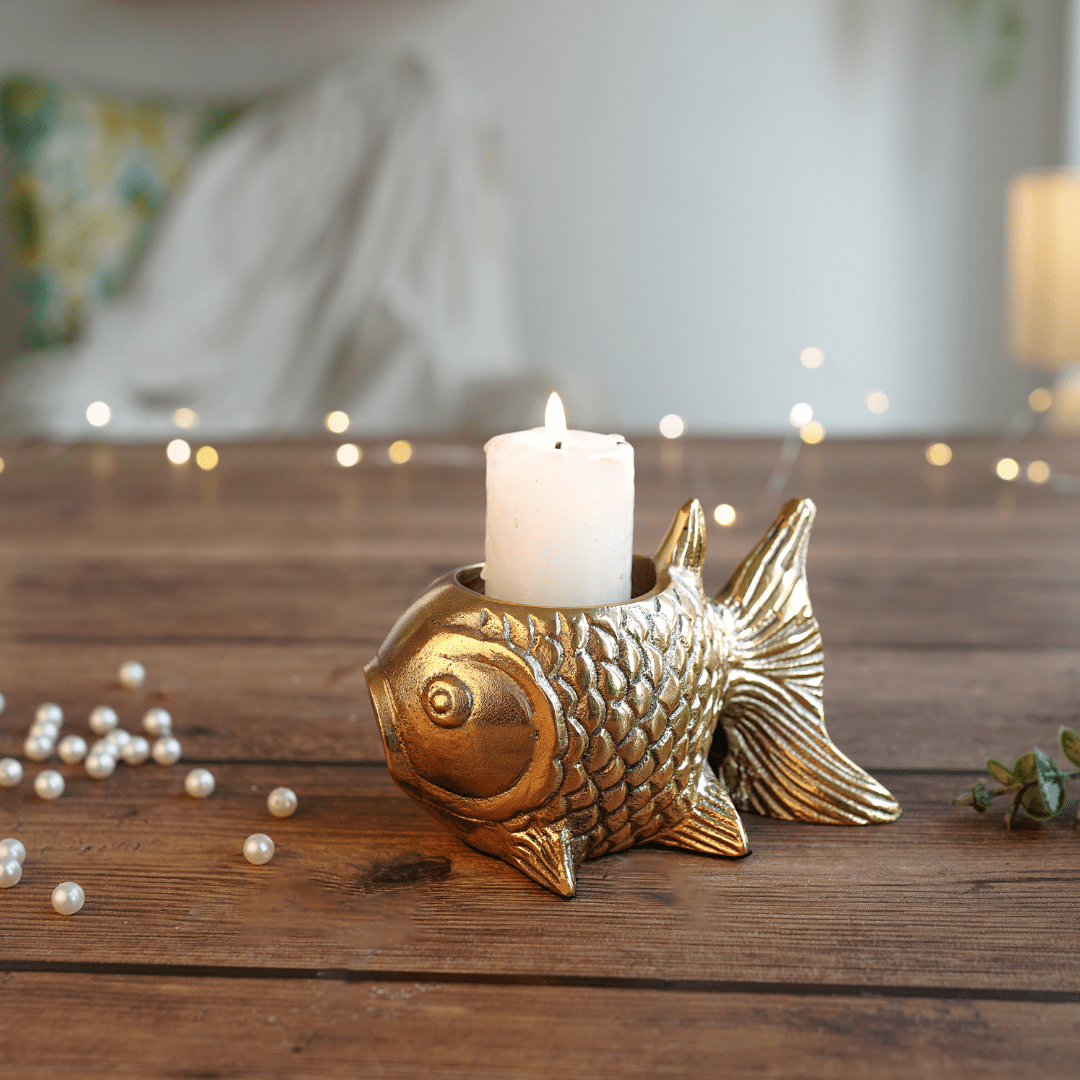 Metal Fish Candle Holder - Behoma