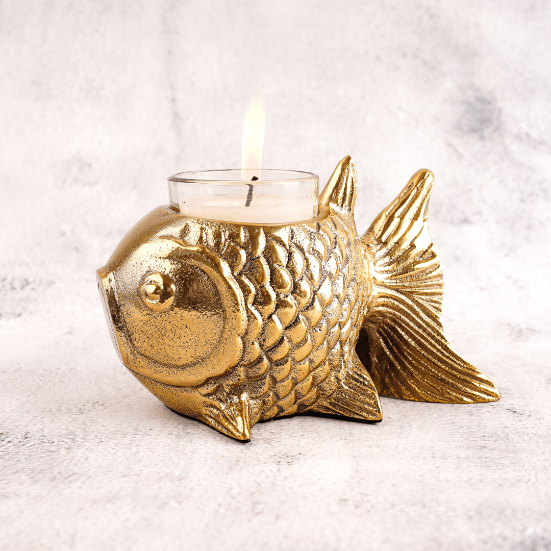 Metal Fish Candle Holder - Behoma