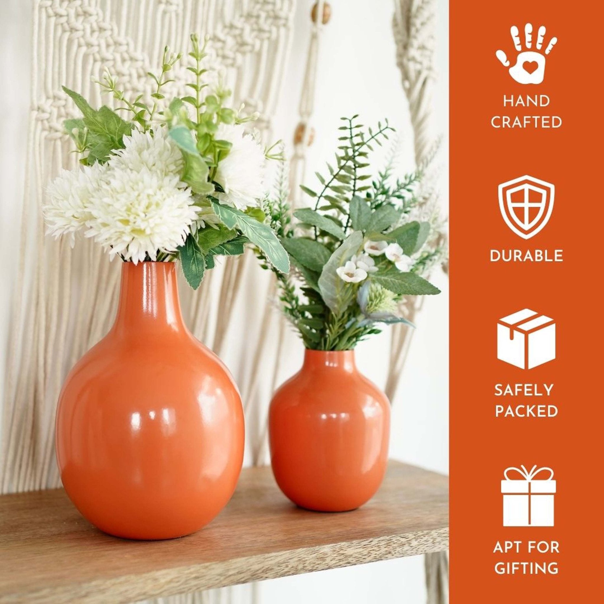 Metal Flower Vase Set of 2 | Behoma