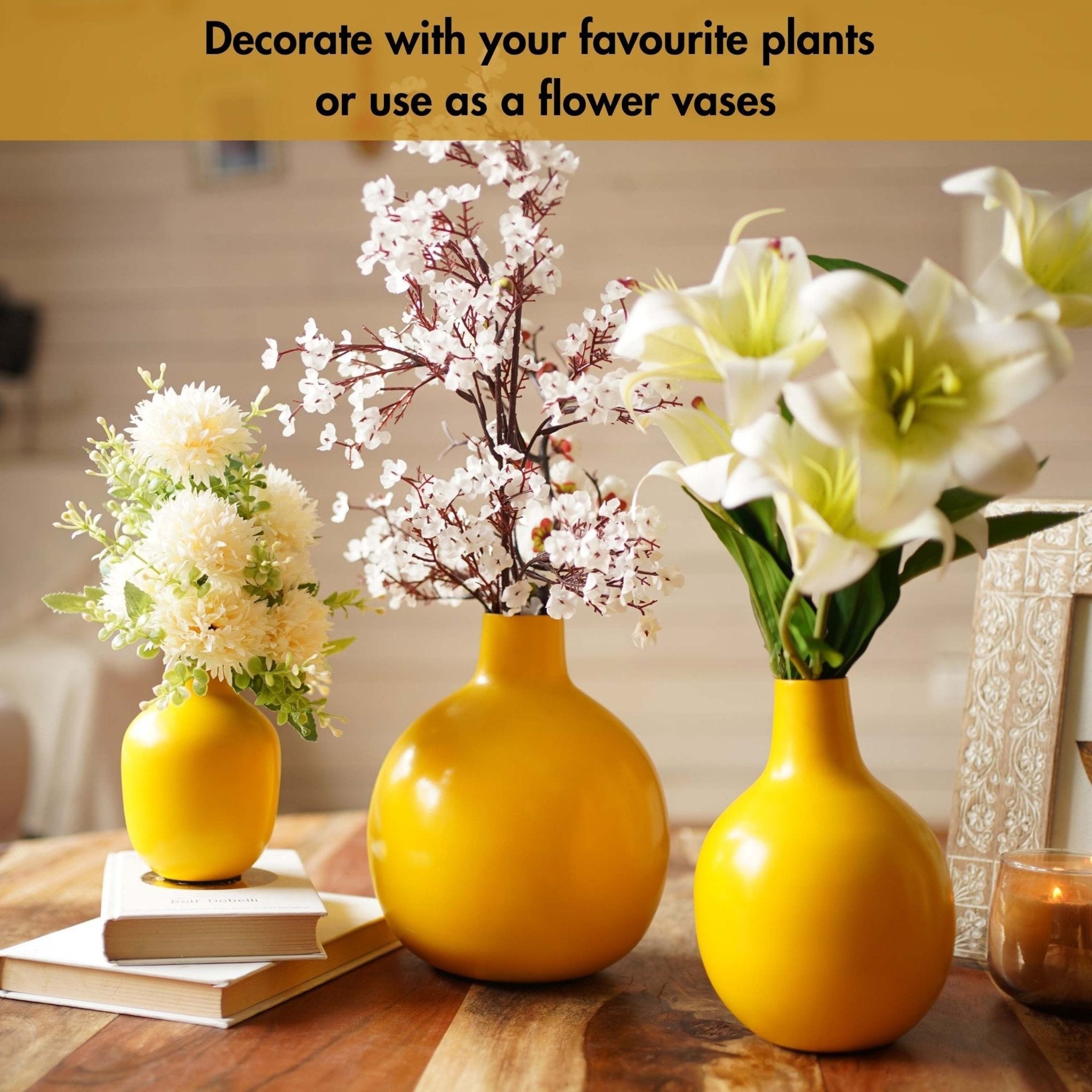 Metal Flower Vase set of 3 | Behoma