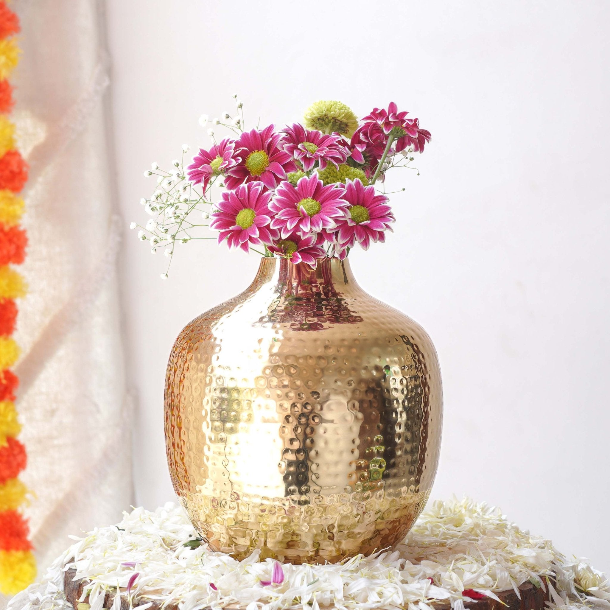 Metal Flower Vase Gold - Behoma