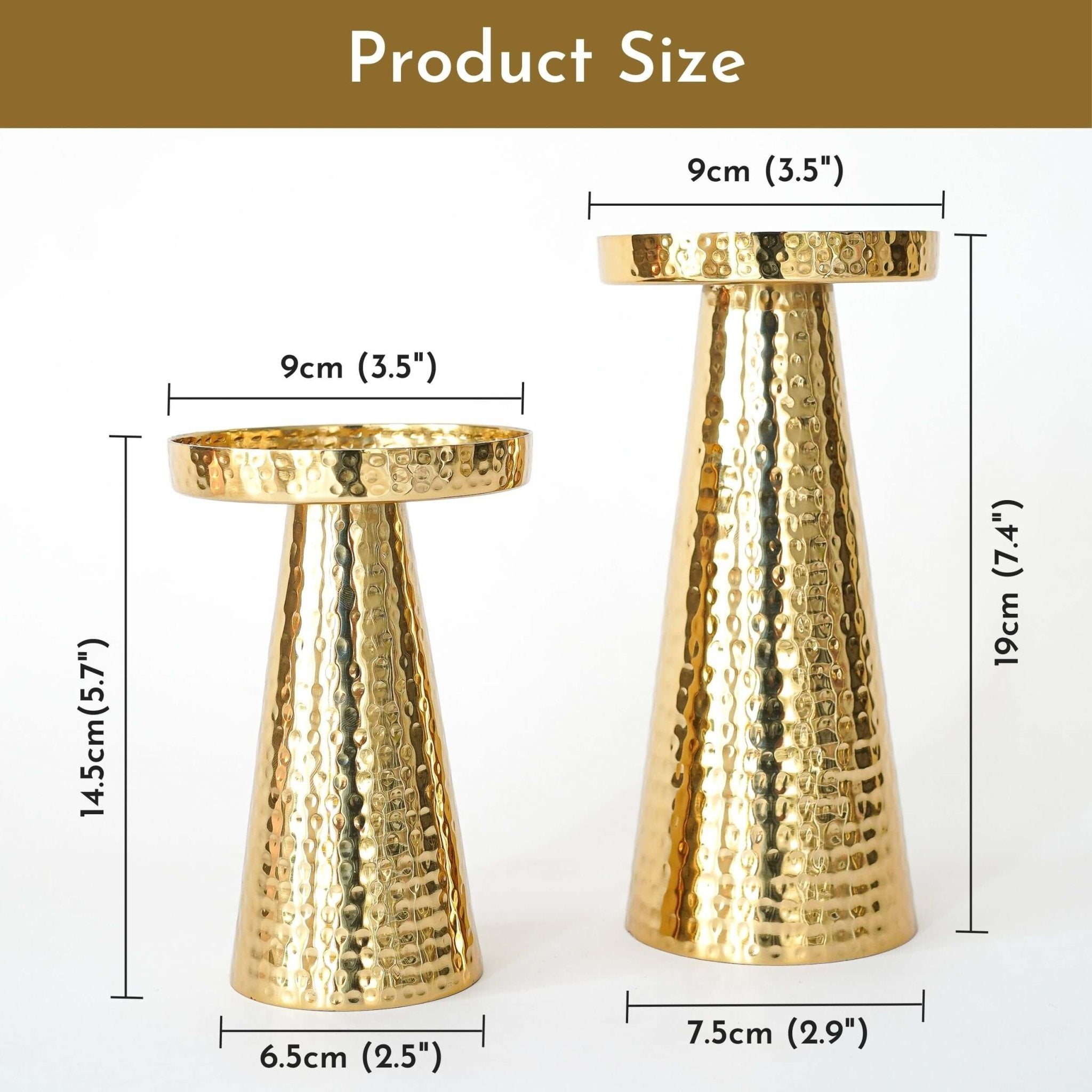 Hammered Candle Stand Gift Set
