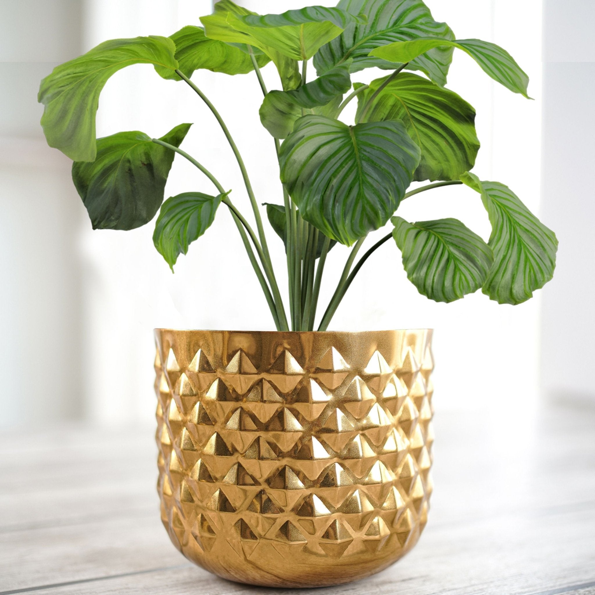 Pineapple Metal Planter, Gold - Behoma | Birthday Gift