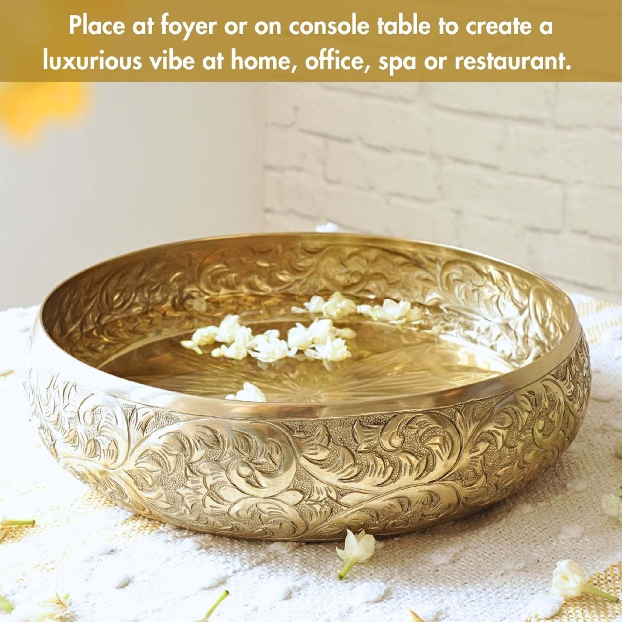 Metal urli, Metal urli bowl, Traditional urli bowl, Floating flower urli