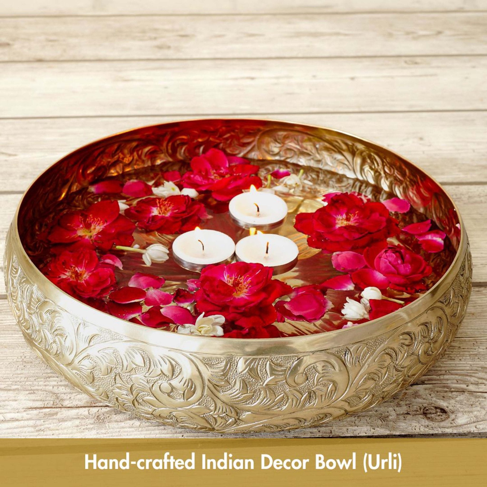 Metal urli, Metal urli bowl, Traditional urli bowl, Floating flower urli