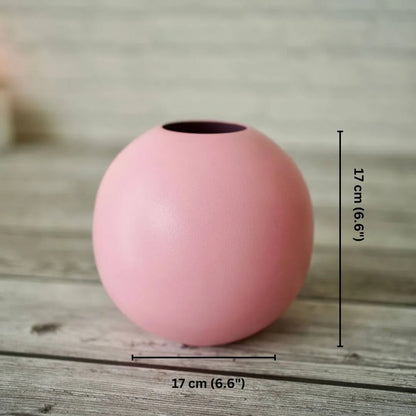 Metal Flower Vase Large | Pink - Behoma