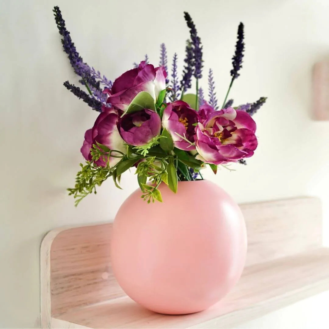Metal Flower Vase Large | Pink - Behoma