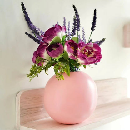 Metal Flower Vase Large | Pink - Behoma
