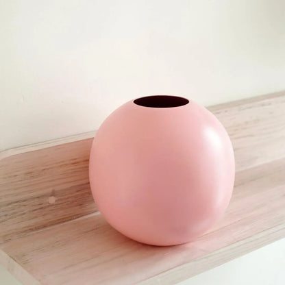 Metal Flower Vase Large | Pink - Behoma