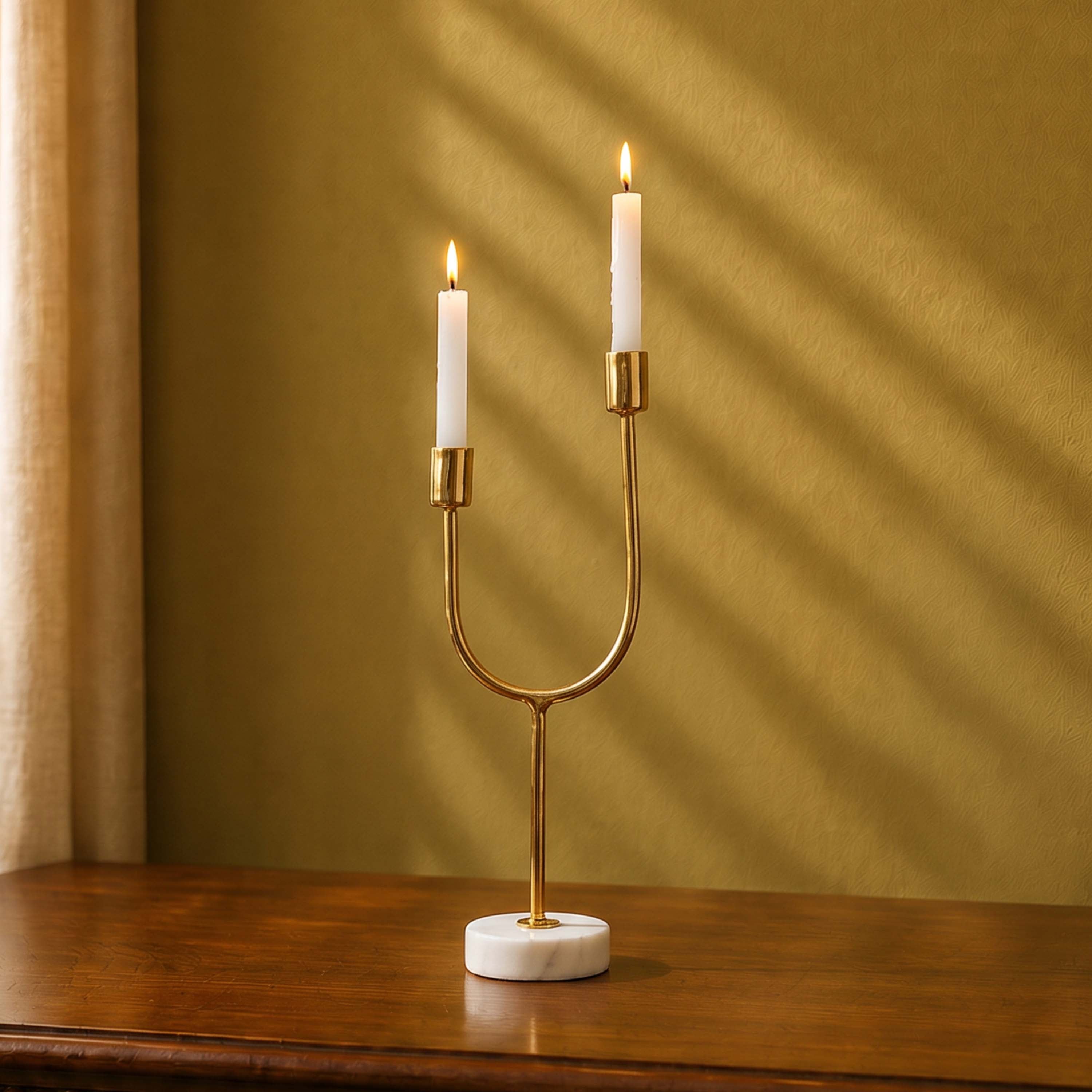 Golden Arc Candle Holder