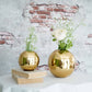 Metal ball flower vase gold set of 2 