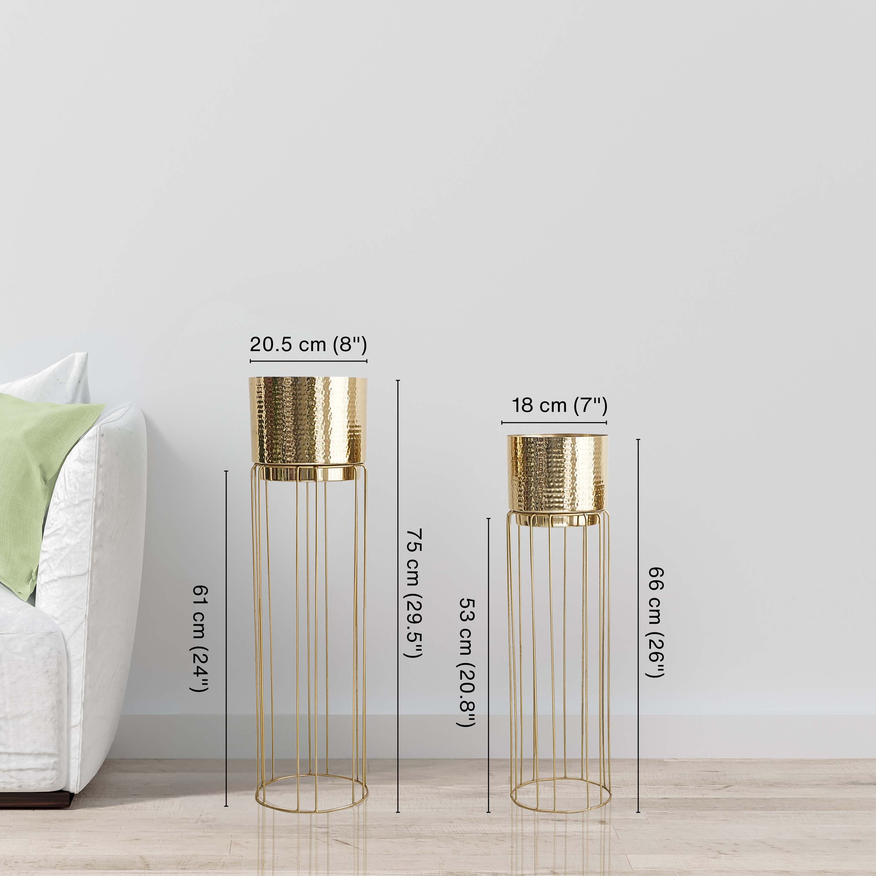 Tall Stand Metal Planter, Set (Planter Only)