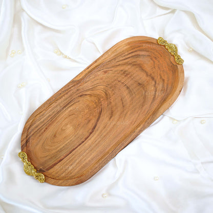 Wood & Brass Tray, Small