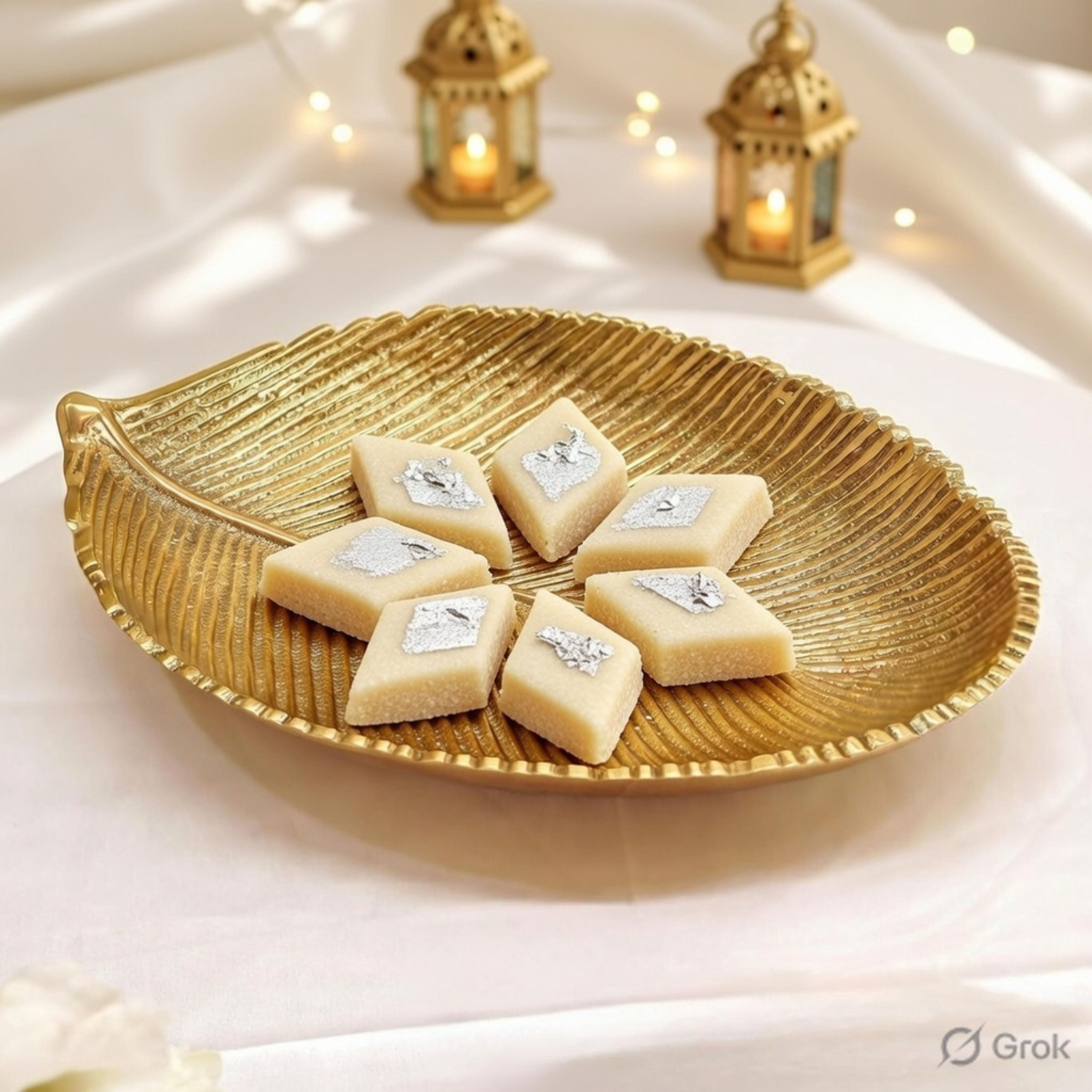 Leaf-shaped Metal Platter, Large