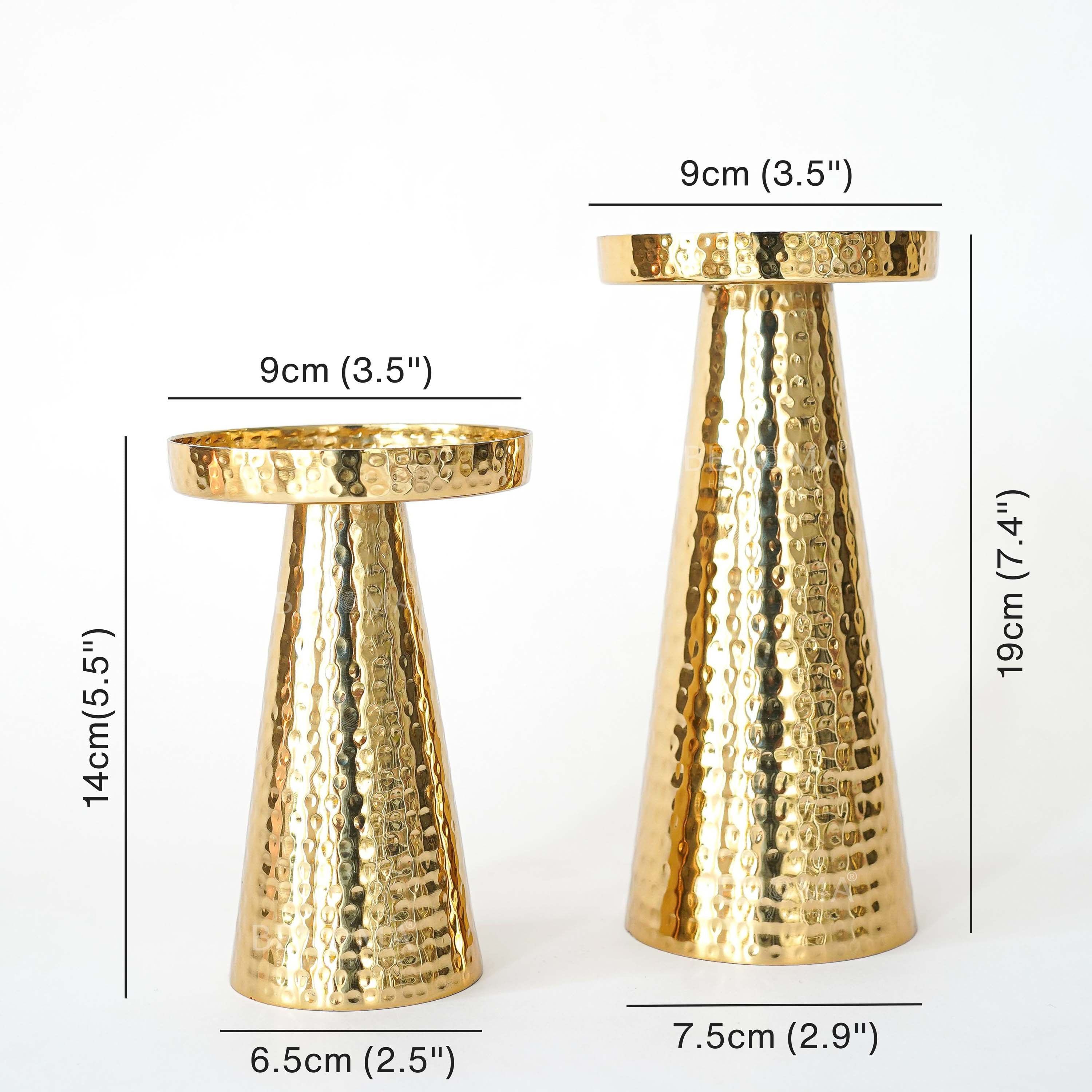 Metal Hammered Candle Holder Set