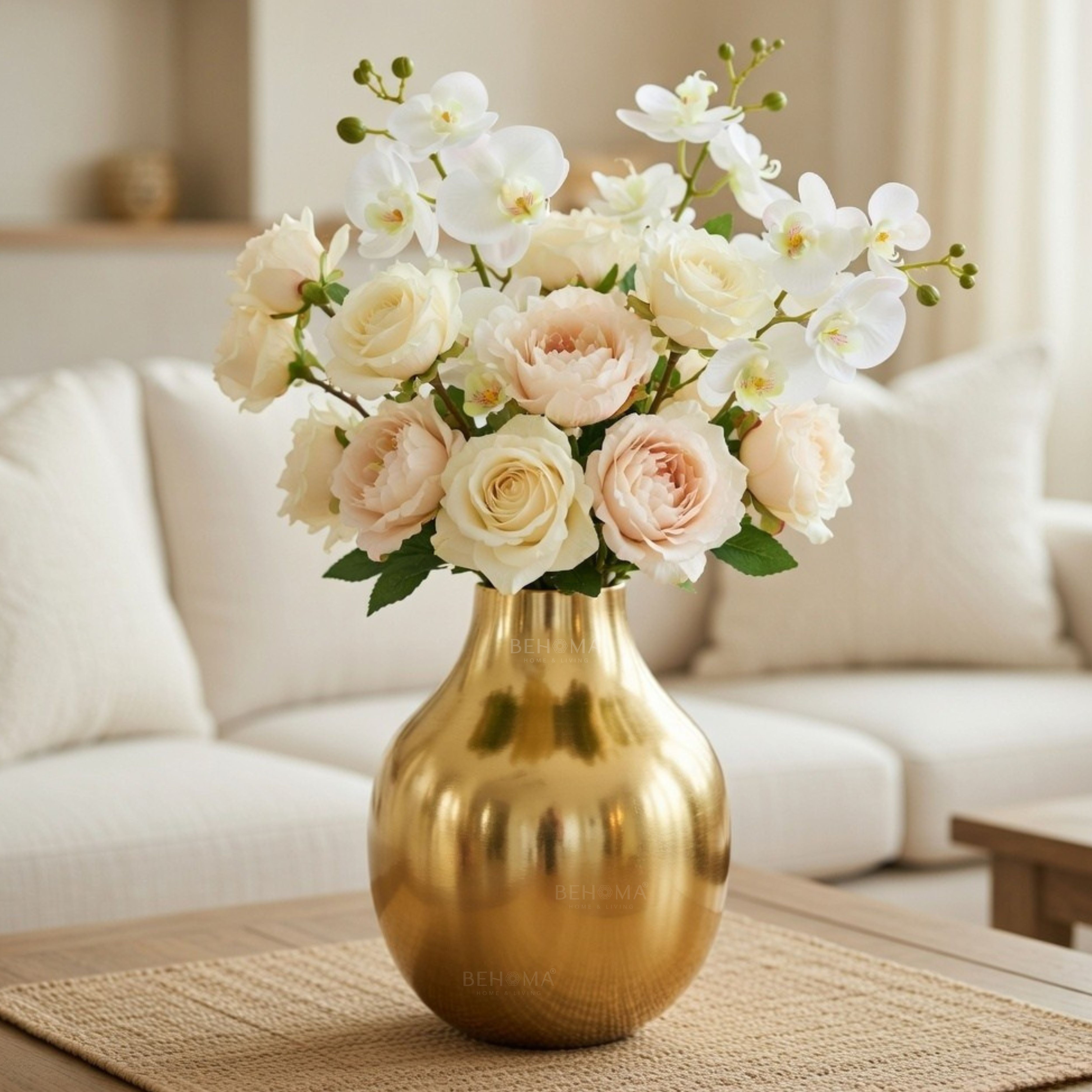 Golden Metal Flower Vase
