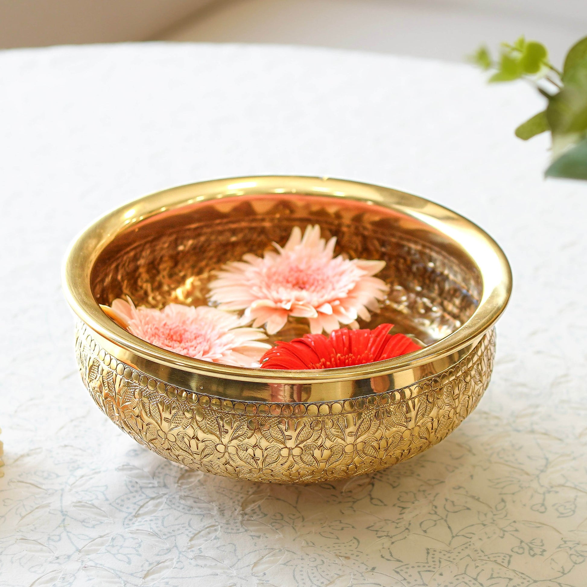 Metal Urli, Metal urli bowl, Floating flower urli, Traditional urli bowl