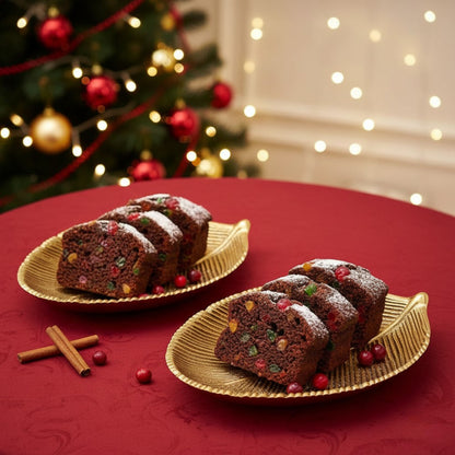 Leaf-shaped Metal Platter, Set of 2