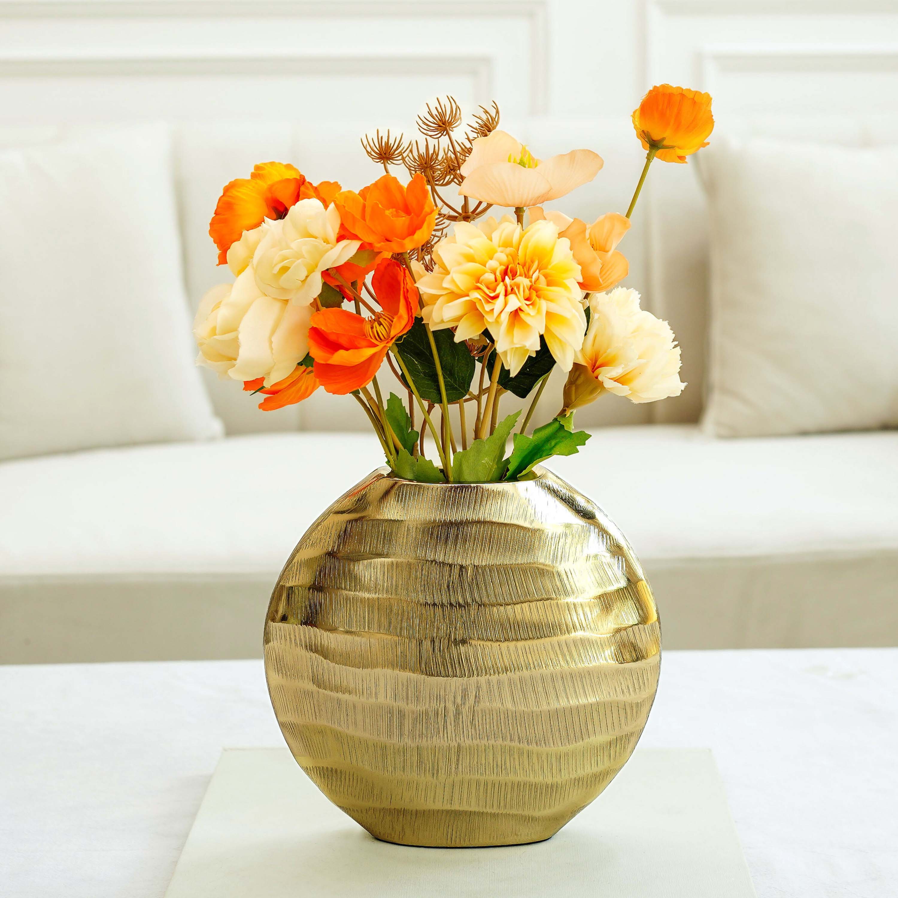 Golden Waves Flower Vase