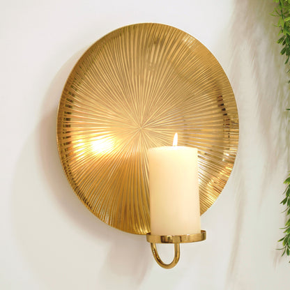 Golden Sunburst Wall Sconce