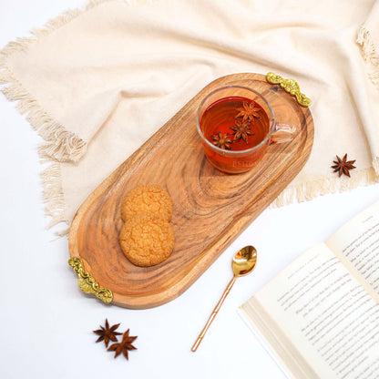 Wood & Brass Tray, Small