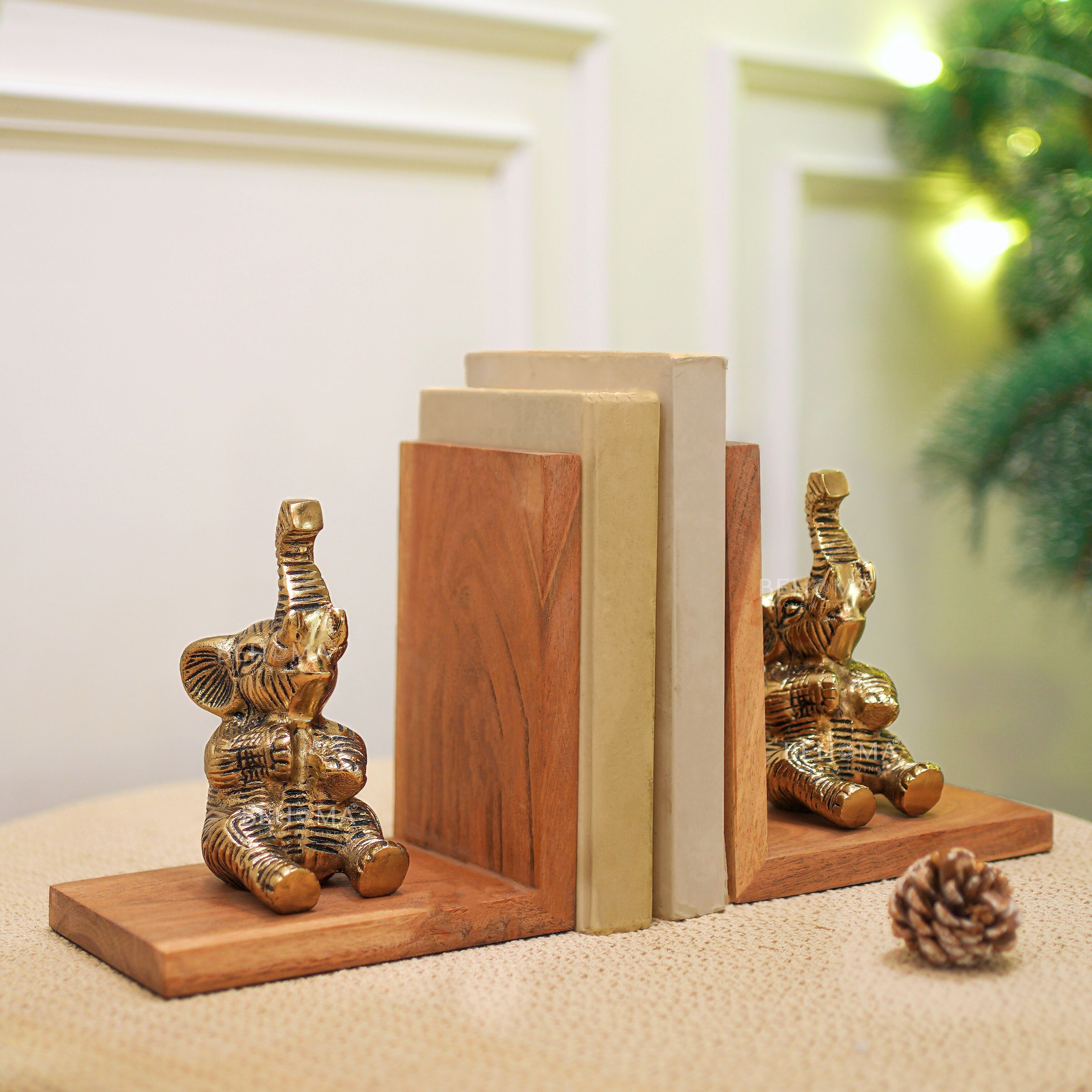 Elephant bookends set