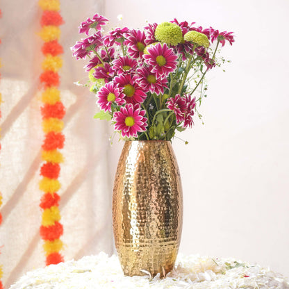 Modern Metal Flower Vase | Gold