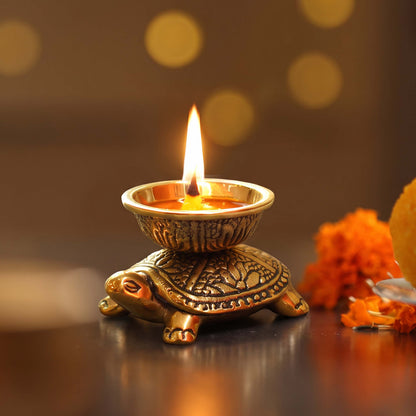 Pure Brass Turtle Diya
