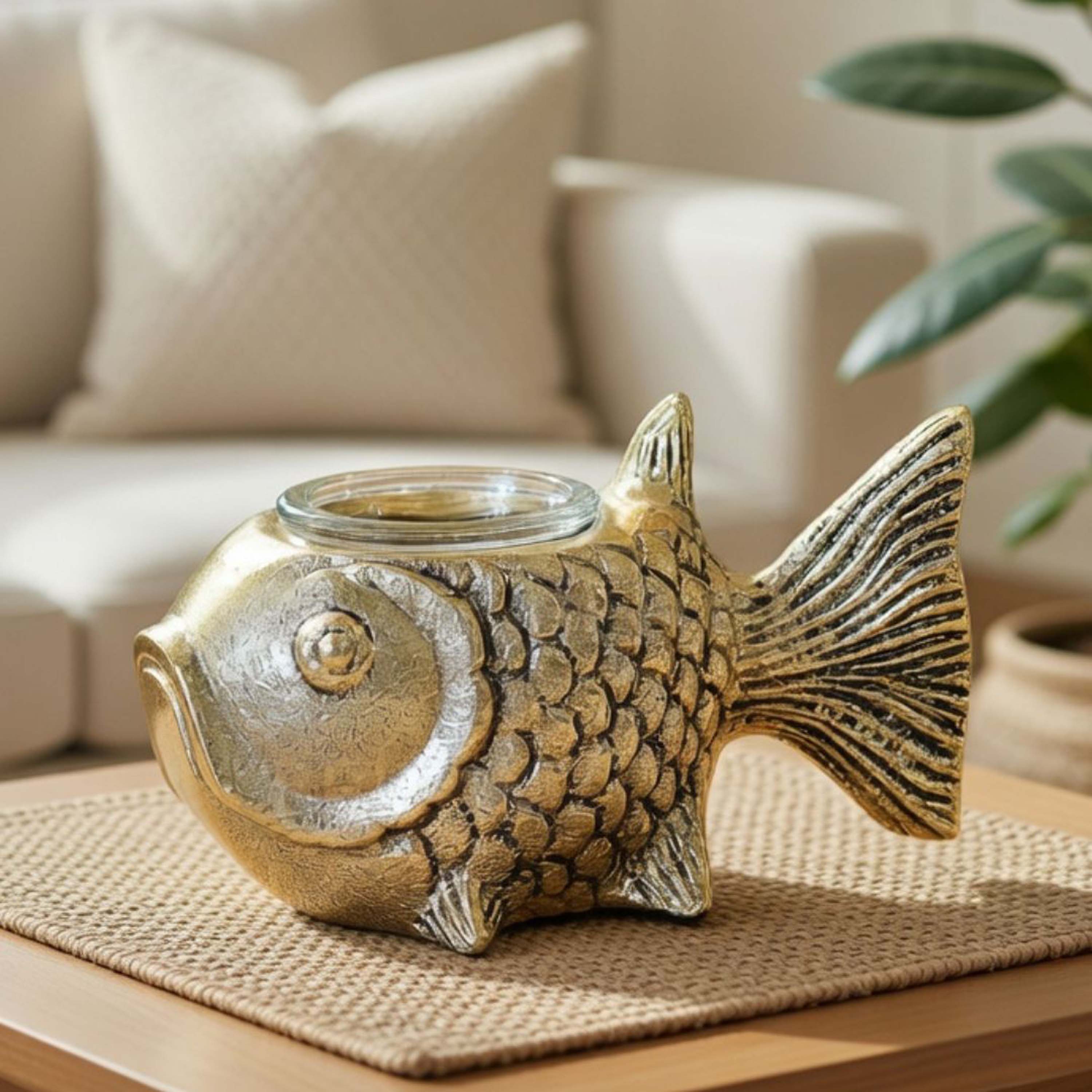 Metal Fish Candle Holder