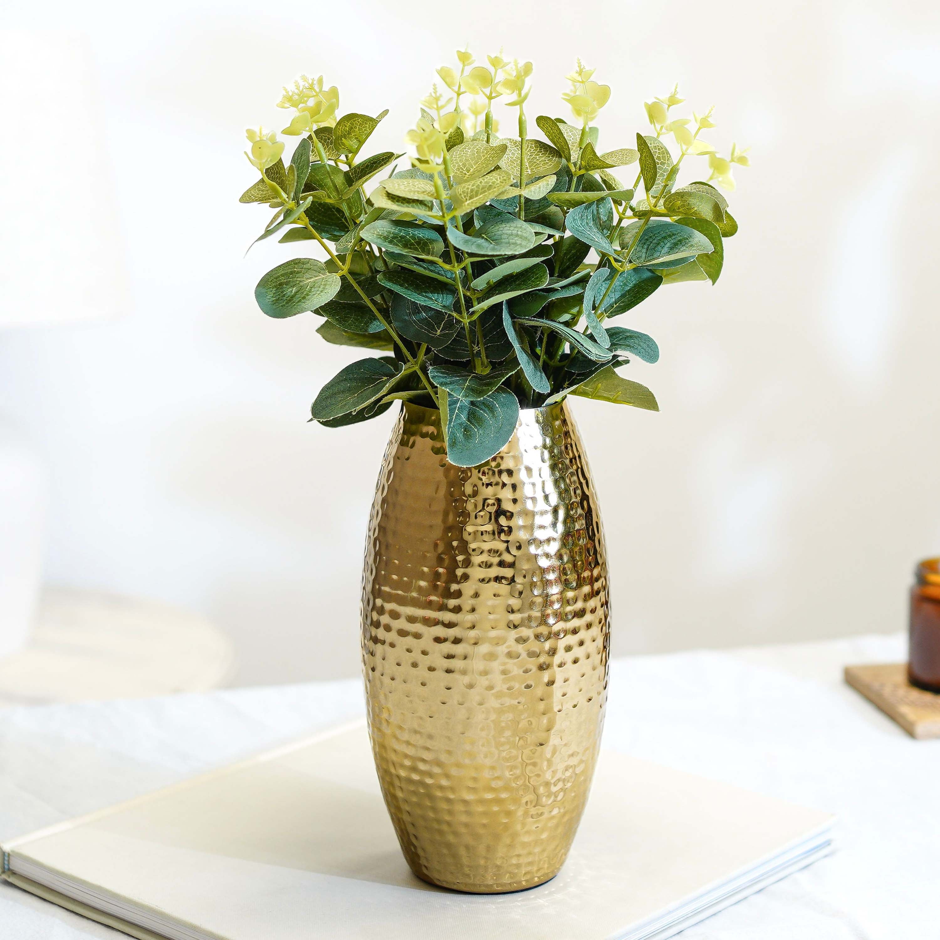 Modern Metal Flower Vase | Gold