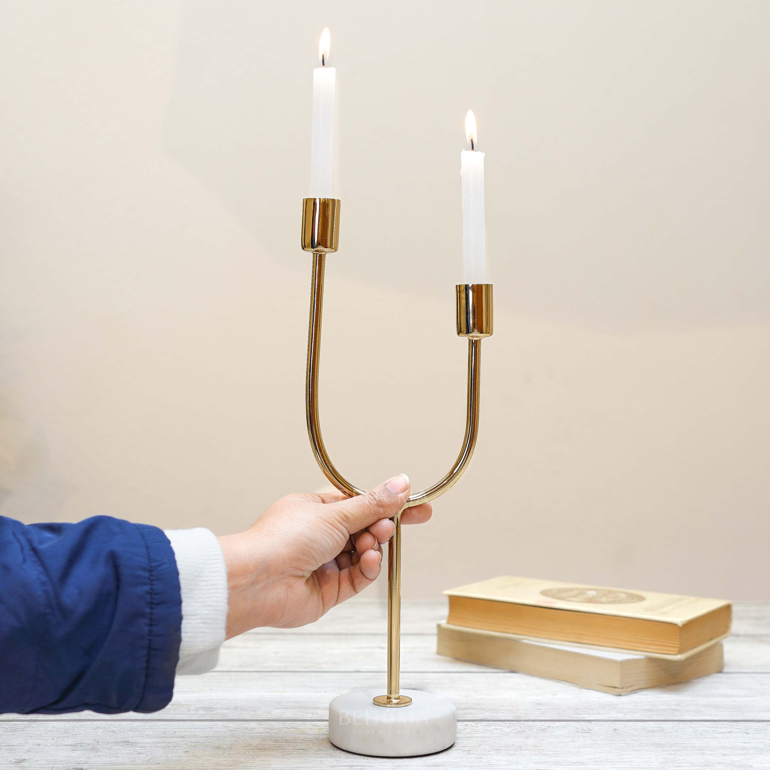 Golden Arc Candle Holder