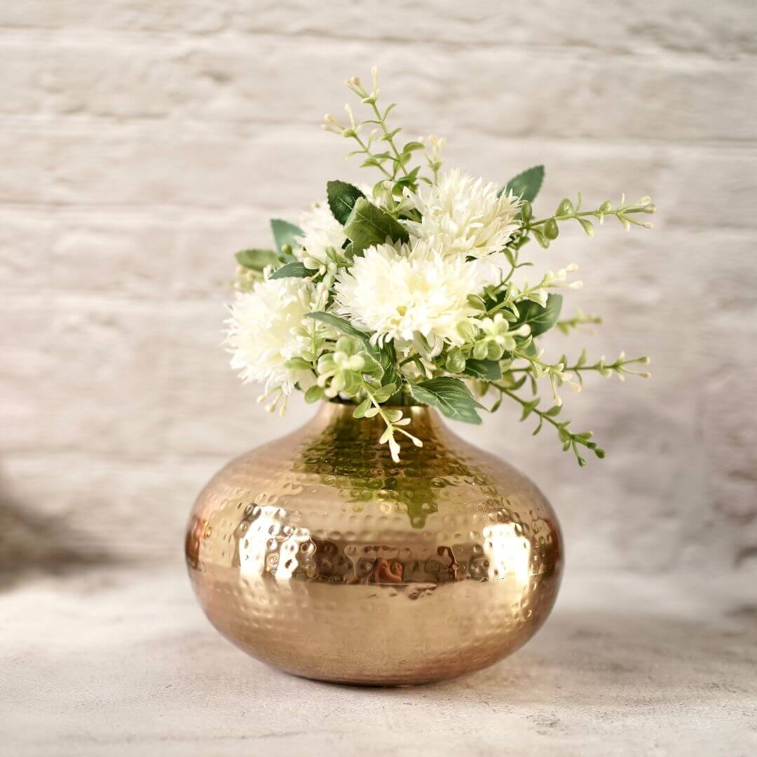 Metal hammered flower vase Large 