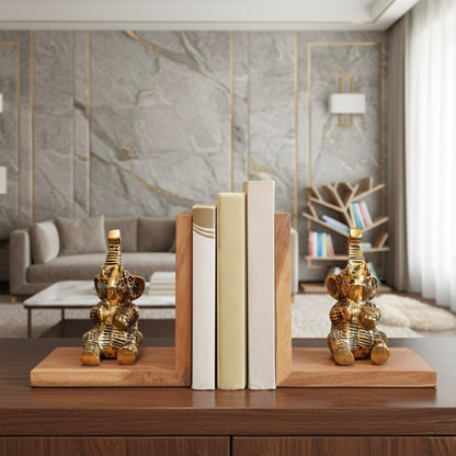 Elephant bookends set