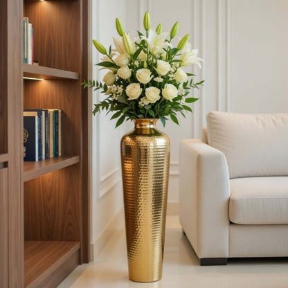 Metal Hammered Floor Vase
