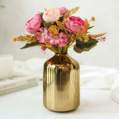 Metal Golden Bottle Flower Vase