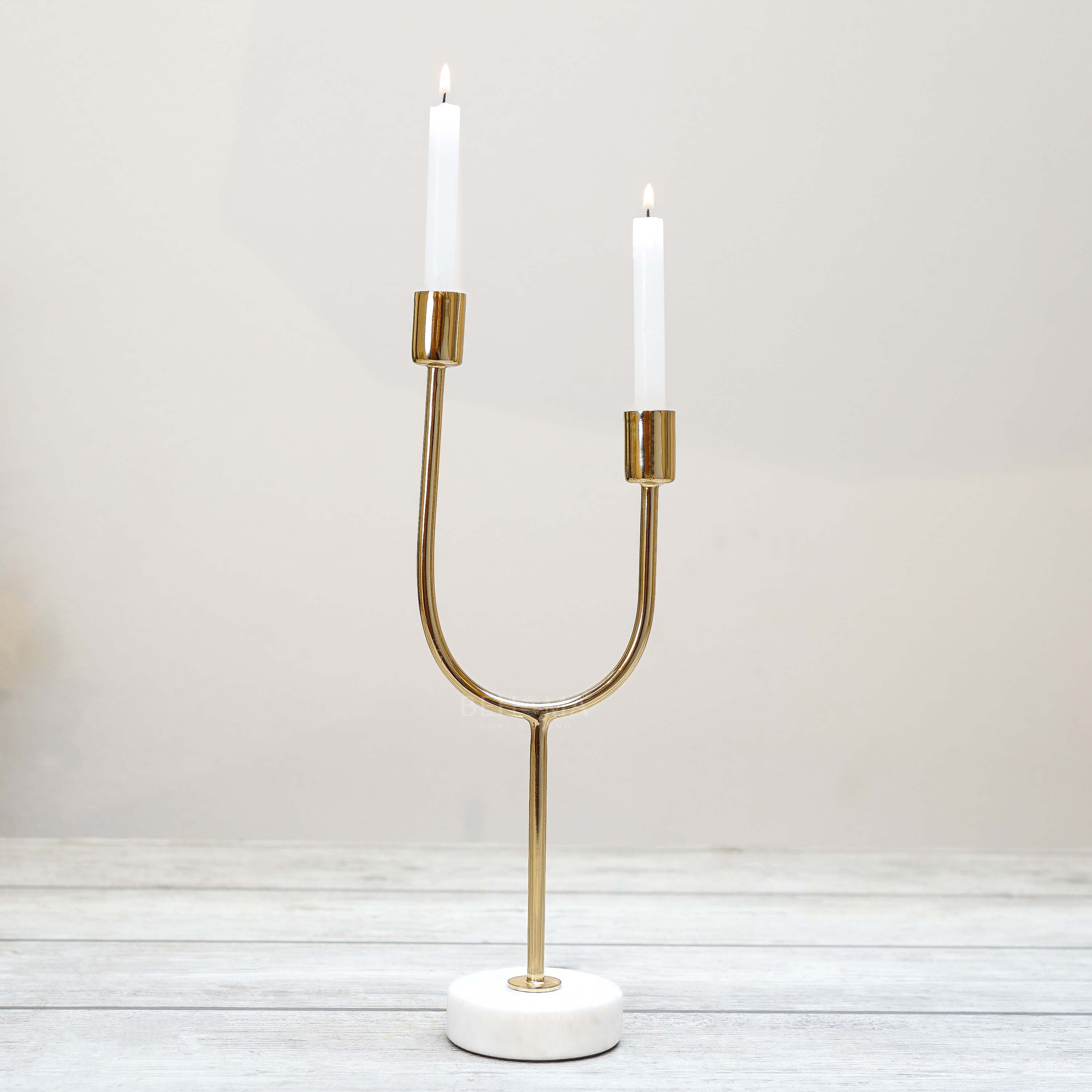 Golden Arc Dual Candle Holder