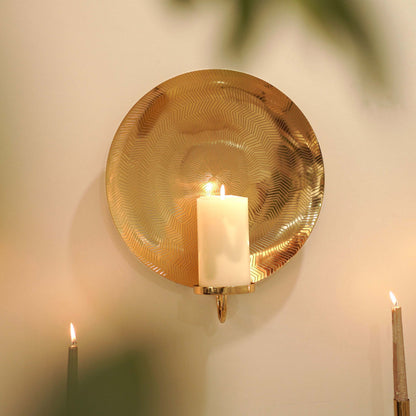 Golden Ripple Texture Wall Sconce