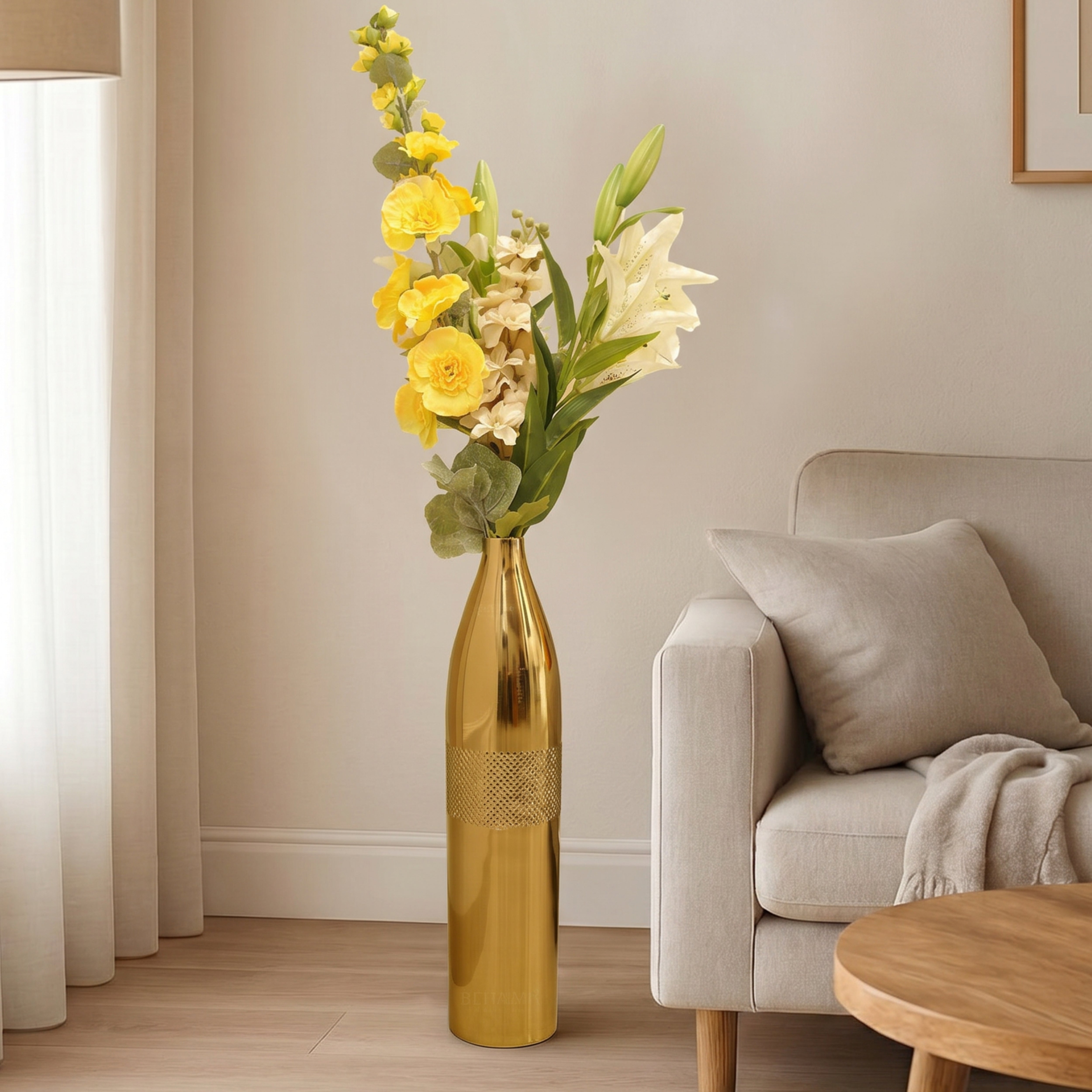 Gold Mesh Floor Vase