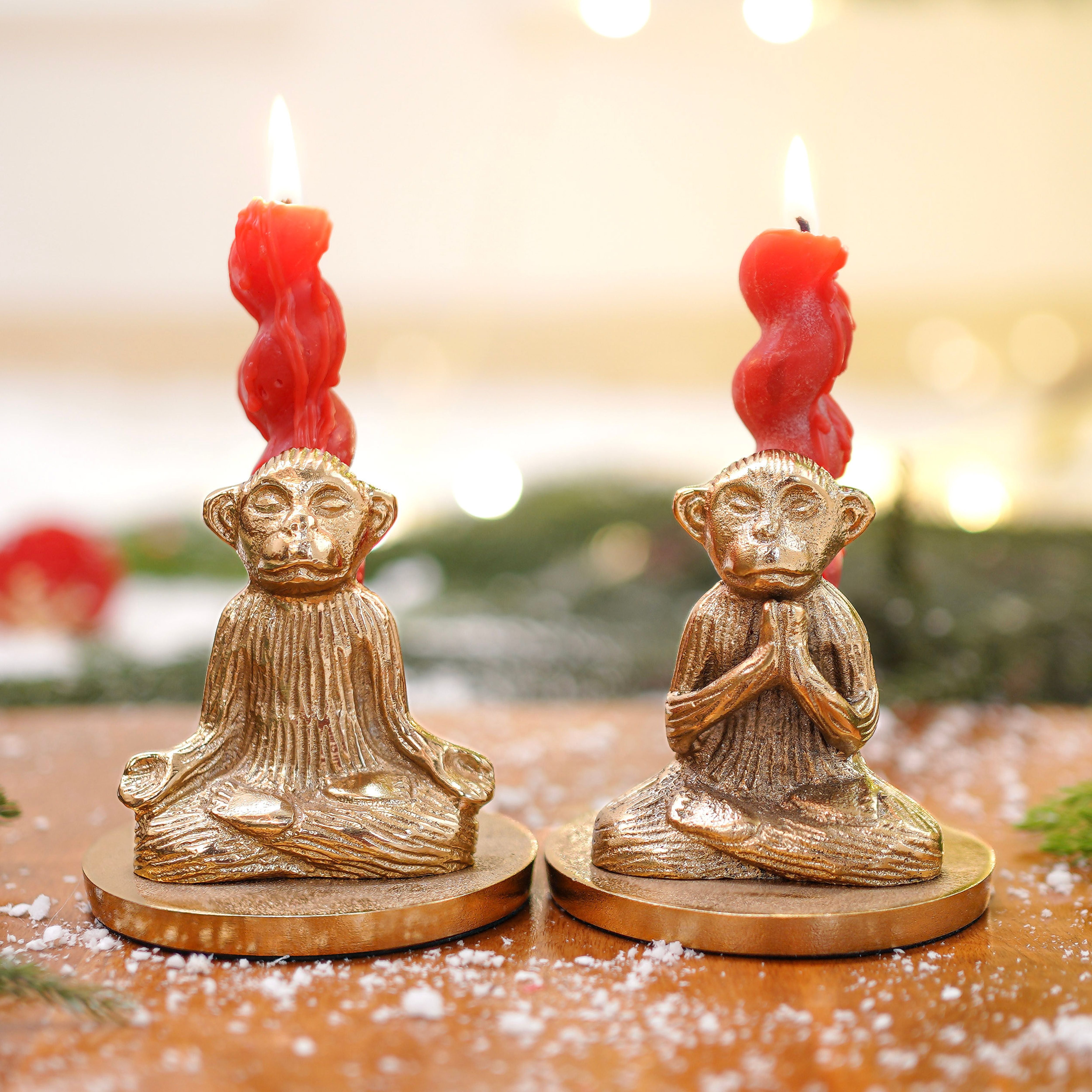 Yoga Monkey Candle Holder, Set