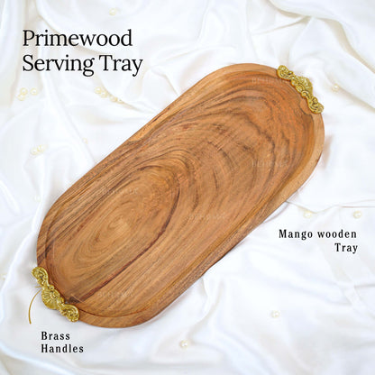 Wood & Brass Tray, Small