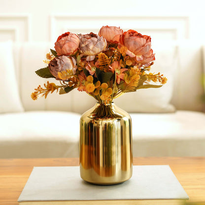 Metal Golden Bottle Flower Vase