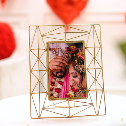 Modern Geometric Frame, 4x6 - Gold