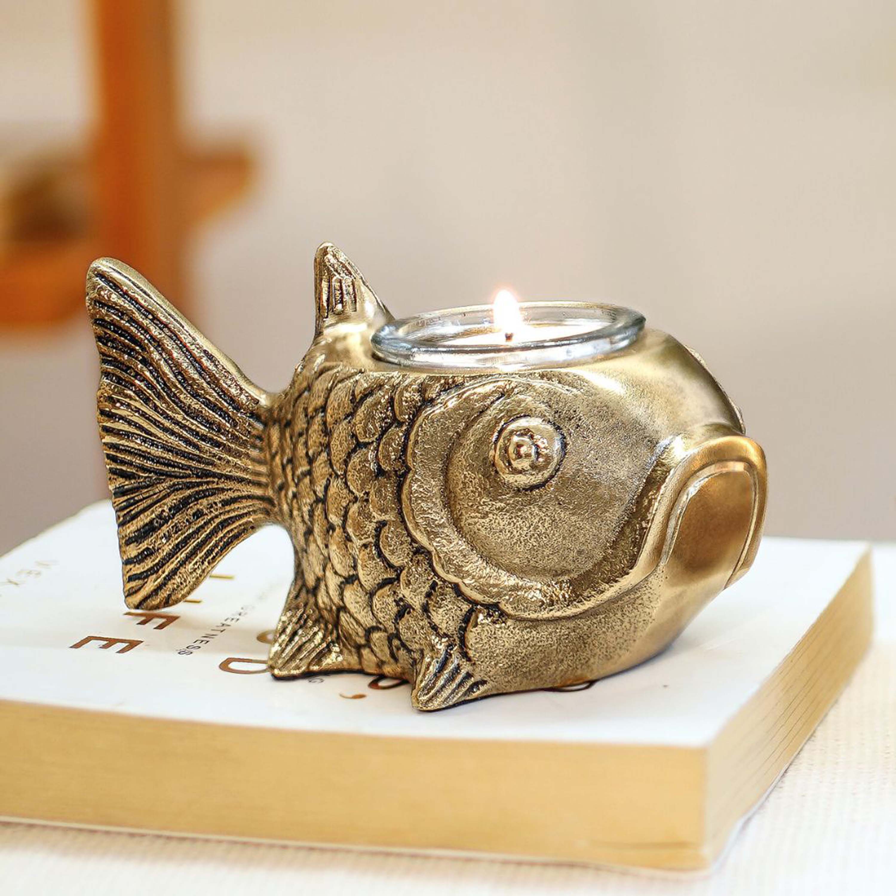 Metal Fish Candle Holder