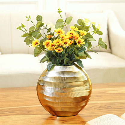 Golden Waves Flower Vase