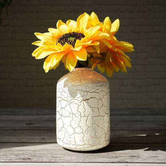 Metal Crackled Flower vase