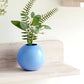 Metal ball flower vase blue small
