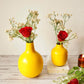 Yellow bud flower vase set of 2