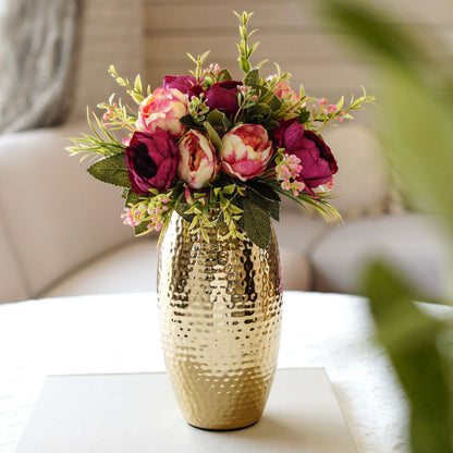 Modern Metal Flower Vase | Gold